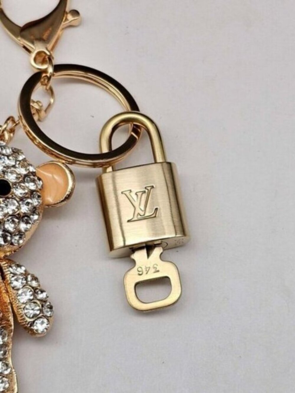 Louis Vuitton Gold Padlock 🔑 Authentic LV Unbranded Keychain Bag Charm - Picture 6 of 7